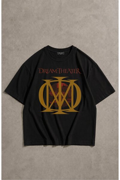 Fuddy Moda Unisex Dream Theater Printed Crew Neck T-Shirt, Oversized Rock Ban...