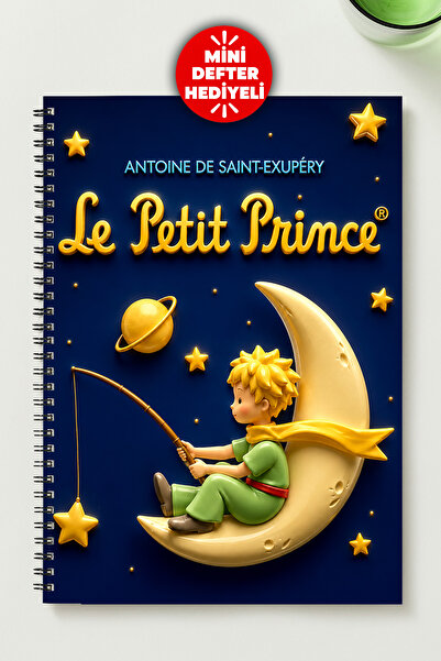 BLACKONECLASS The Little Prince Themed A5 Metal Spiral Checkered Cardboard Co...