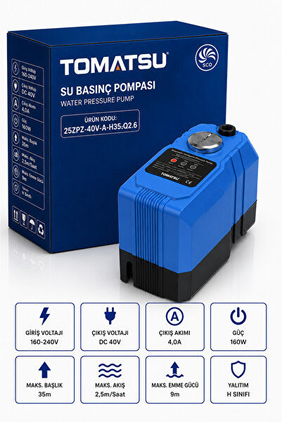 tomatsu 3 KAT 3 DAİRE Akıllı Su Basınçlandırma Otomatik Hidrofor 35 Metre Bas...