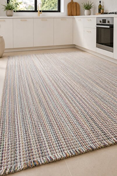 Bikaya Home Doğal Jüt Örgü Kilim 120x180 cm | Bohem & Rustik Stil, Şık ve Zam...