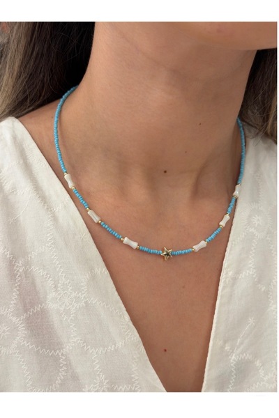 FASHİON JEWELRY TuelaTaki/ Kadın Boncuk Yıldız Kolye