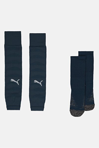 Puma Men 2 Pairs Brand Logo Football Crew Socks, Slate Blue