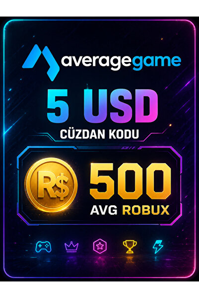 average 5 USD Cüzdan Kodu - 500 AVG Robux