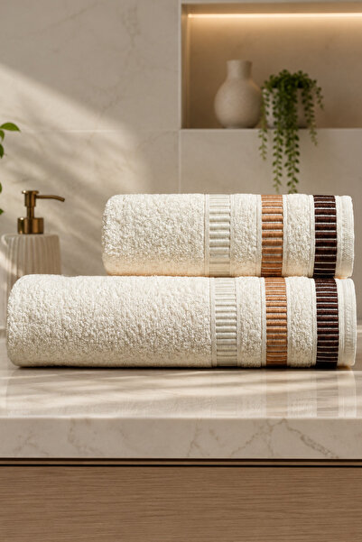 kennylake selection Zare 2'li Banyo Havlusu Seti - ( 1 Adet 70x140, 1 Adet 50...