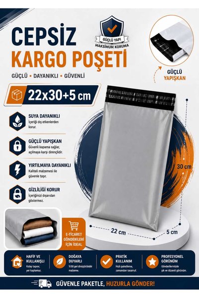 Cepsiz Kargo Poşeti 22x30 100 Adet
