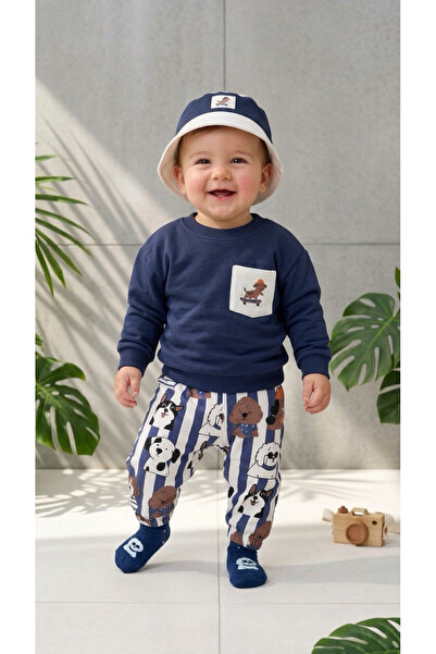 Asila Baby Cute Dog Print Seasonal Flexible and Comfortable Fabric Top and Bo...