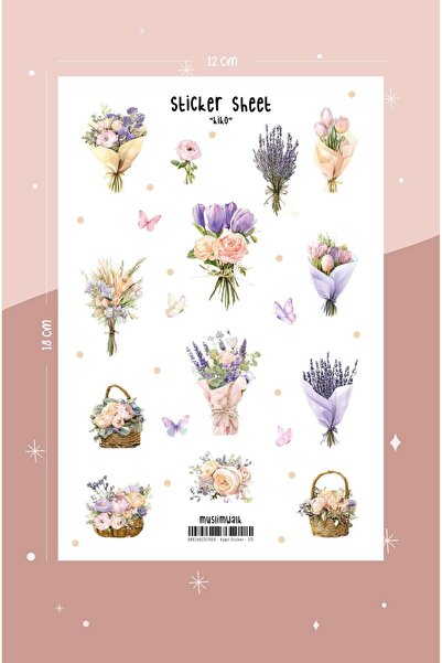 MuslimWalk Kik-kko – Lila Buketler – Sticker Seti #173