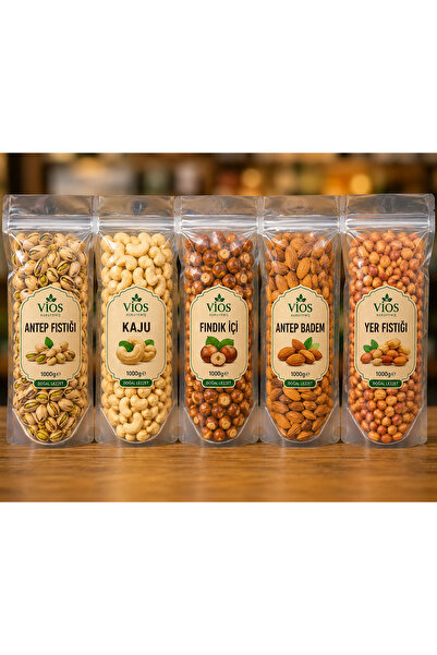 Antep badem fındık kaju yer fıstığı 1 er kilo 5 paket