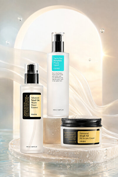 Cosrx مجموعة الثلاثية للعناية بالمسام والترطيب – Poreless Power Liquid + Snai...