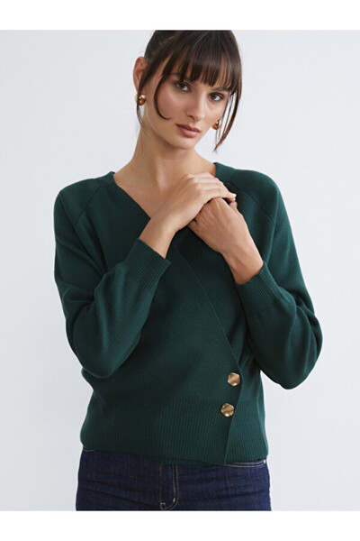 LC Waikiki Double Breasted Collar Women's Knitwear Sweater