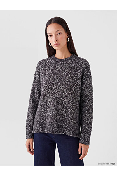 LC Waikiki Patterned Oversize Women's Knitwear Sweater