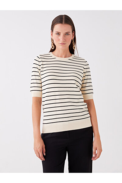 LC Waikiki Crew Neck Striped Women's Knitwear Sweater