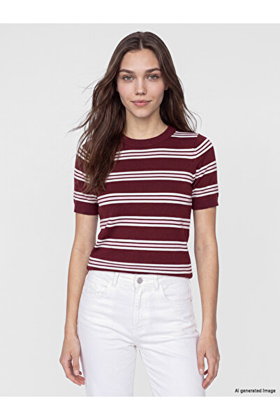 LC Waikiki Crew Neck Striped Women's Knitwear Sweater