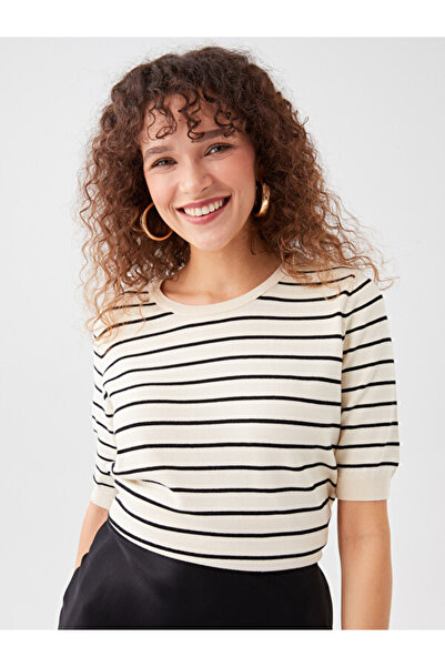 LC Waikiki Crew Neck Striped Women's Knitwear Sweater
