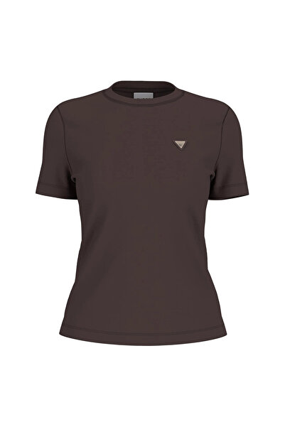 Guess Brown Women's Crew Neck Slim Fit T-Shirt V6RI17KD741-A10K