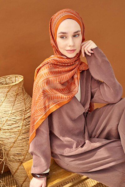 Silk Home Lorena - Riva Shawl Tencel Boston Fern Orange - 510006 - 02