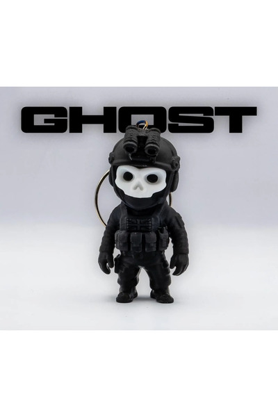 ESFİL Call of Duty GHOST 3D Figür Anahtarlık - Mat Siyah Taktik Kurukafa Aske...