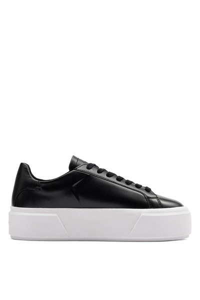 Calvin Klein Black Women's Sneakers FLATFORM LACE UP LTH