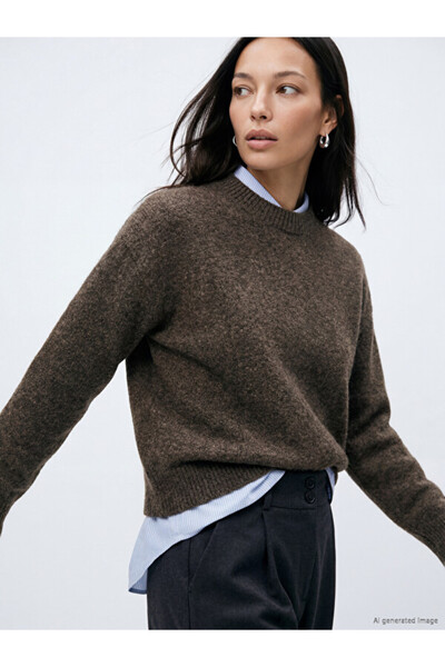 LC Waikiki Crew Neck Oversize Women's Knitwear Sweater