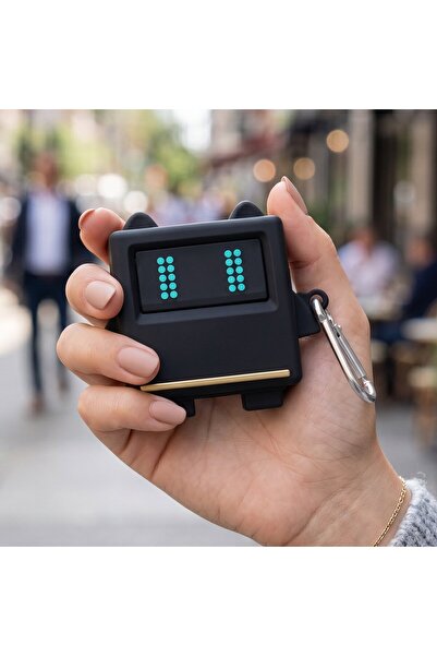 CaseOnn Ank3r Soundcore Liberty 5 ile Uyumlu Kılıf Karakter Figürlü Robot Siyah