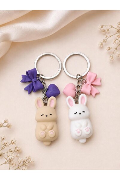 sleyshop 2li Tavşan Anahtarlık Fairycore Coquette Arkadaşlık Anahtarlığı Çant...