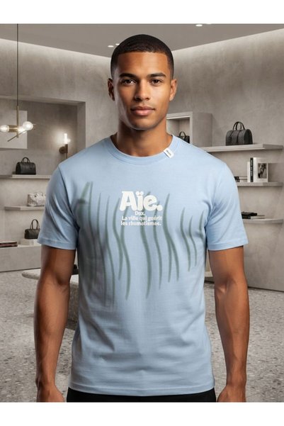 Generic Brand تيشيرت كاجوال بتصميم عصري (طبعة Aïe)
