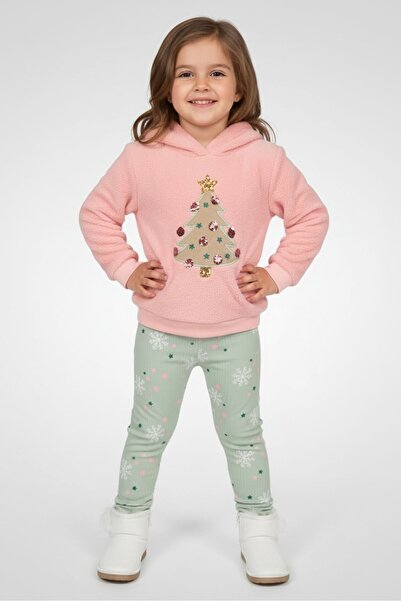 NANNETTE Toddlers Girl 3Pcs Sweatshirt, Top And Leggings Set, Multicolor
