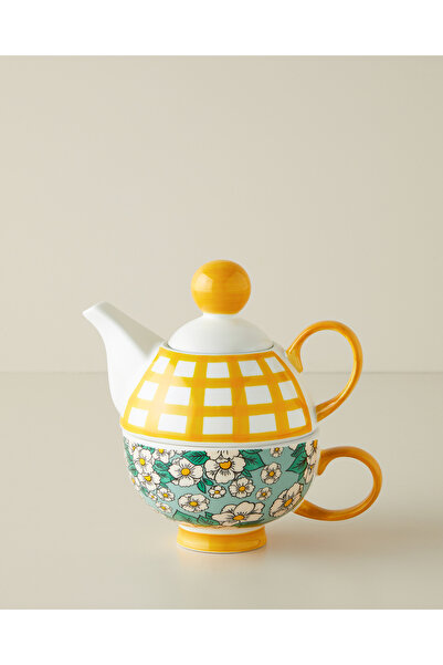 English Home Country Whisper New Bone China Demlik Seti 380 – 260 ml Yeşil-Sarı