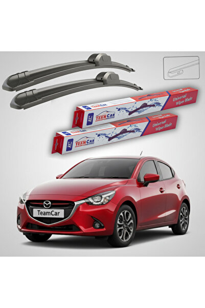 TEAMCAR Ștergătoare Mazda 2 DJ 2014-2019 |   Set frontal plat – TeamCar ®