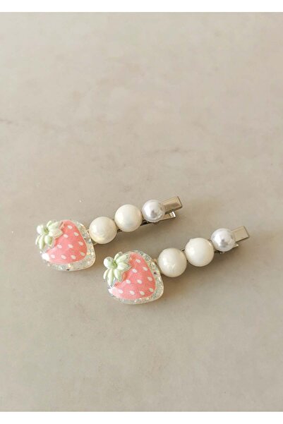 Halley Concept Pink Strawberry Figured White Pearl Look 2-Piece Clasp Buckle