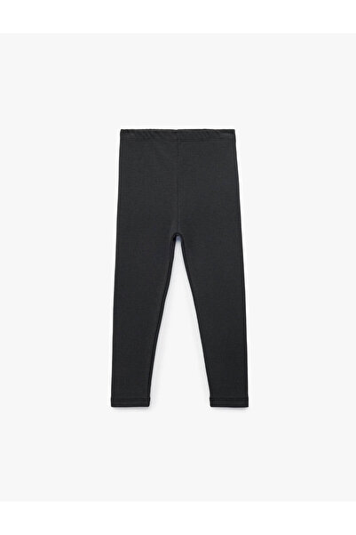 Koton Camoisole Cotton Basic Anthracite Baby Girl Leggings 7Wmg40004Ak