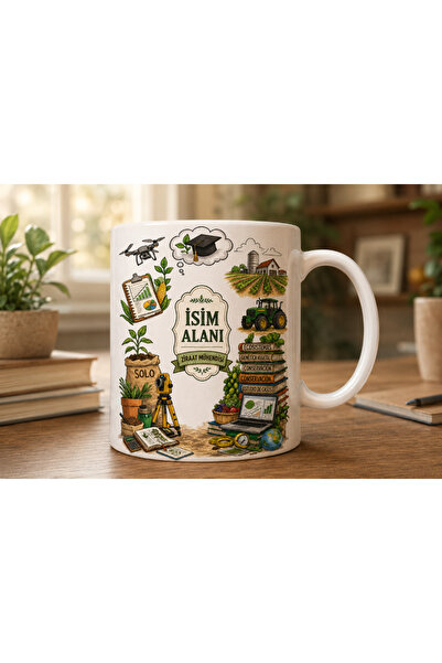 AION CASA Kişiye Özel Ziraat Mühendisi Kupa 325 ml – İsimli Porselen, Hediye ...