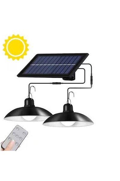 MasterLED Dual suspended solar lamp, dusk sensor, 6500K, 3 lighting modes, re...