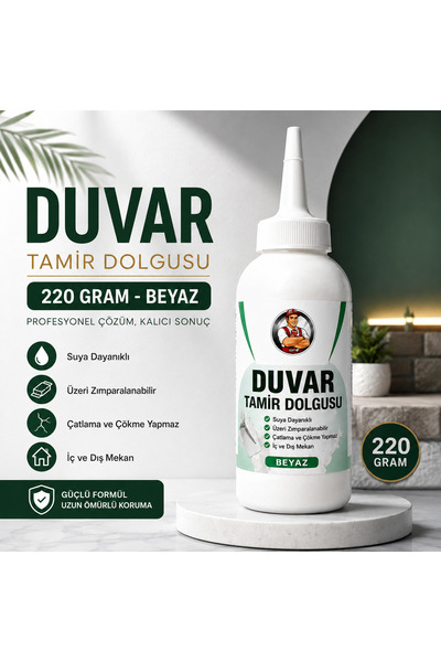 KRPY Duvar Tamir Macunu Beyaz Dolgu Macunu Duvar Çatlak Delik Giderici Boşluk Doldurucu Macun