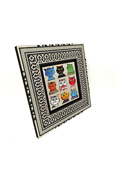 Sadrazam Cats Printed 20X20 Mdf Anatolian Painting Krg-166