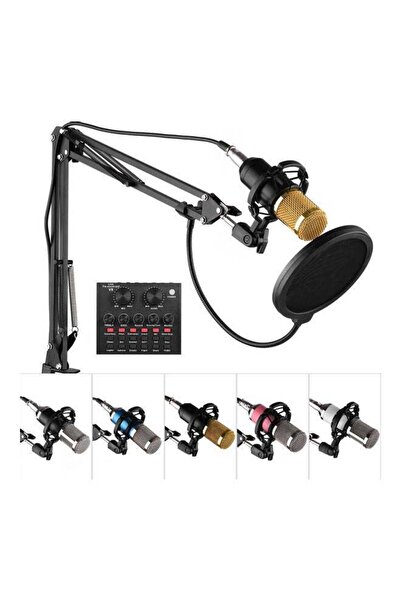 Generic Professional Condenser Microphone Kit With External Sound Card Multic...