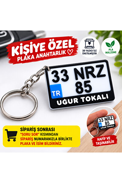 AtikPromosyon3D Kişiye Özel Motor Plaka Anahtarlık Plakalı Motorsiklet Aksesu...