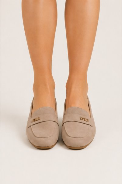 Jagulep Suede Stylish Women's Ballerina Shoes Beige
