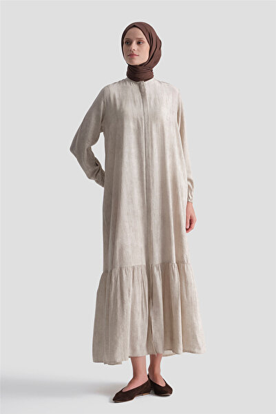 Armine Ruffled Basic Robe Beige