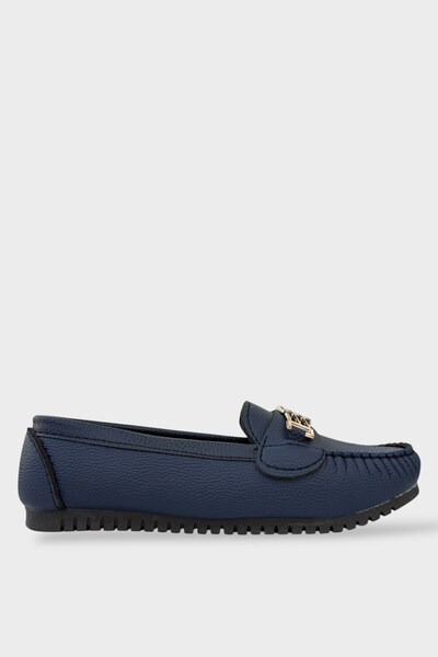 Jagulep Women's Light Sole Comfortable Ballerinas Dark Blue