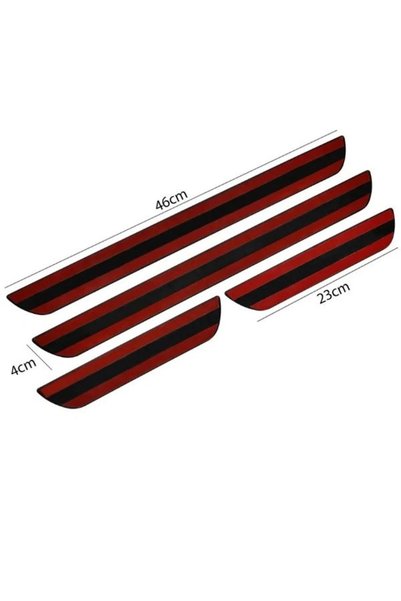 TAURUSPOWER Ford Fiesta 2008–2018 Compatible Abs+Chrome Door Sill Protection 4 Pieces – Abs + Stainless Steel