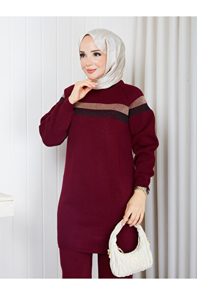KAYA BUTİK Sim Stripe Detailed Knitwear Tunic