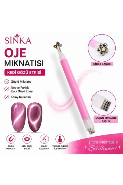SİNKA Oje Magneti Mıknatıs Oje Desen Noktalı Çift Taraflı