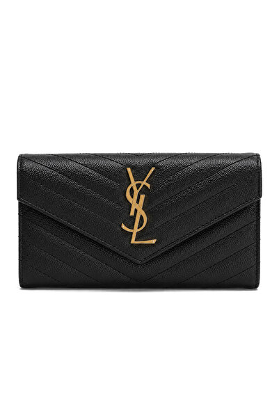 Yves Saint Laurent Cassandre Matelasse Large Wallet 372264-BOW01-1000 Kadın C...