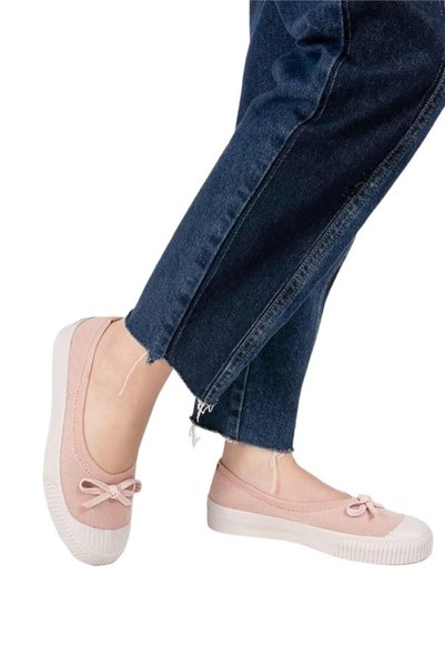 Jagulep Knitwear Bowknot Summer Women's Ballerina Shoes Pudra