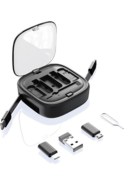 NALACAL USB Adapter Storage Box, USB C to USB C Retractable Charging Cable Up...