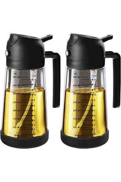 TrendPlain 16oz/470ml Glass Olive Oil Sprayer for Cooking – 2 in 1 Olive Oil ...