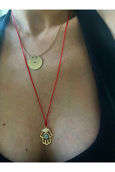 Hoop jewelery Red String Evil Eye Pendant Necklace