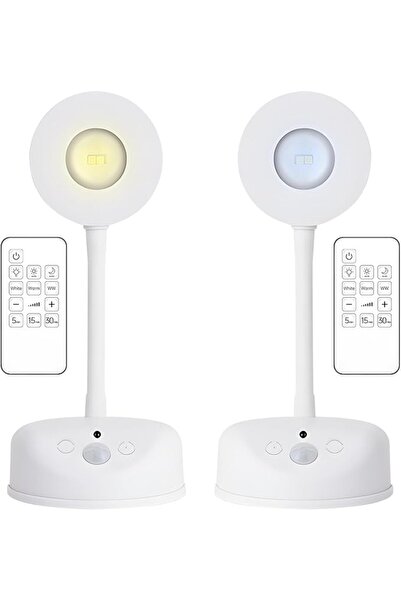 PINREK مجموعة من 2 كشافات لاسلكية مزودة بمستشعر حركة - أضواء LED قابلة للتعتي...