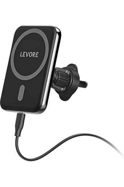 Levore 15w magnetic wireless car charger holder, magsafe fast charging airven...